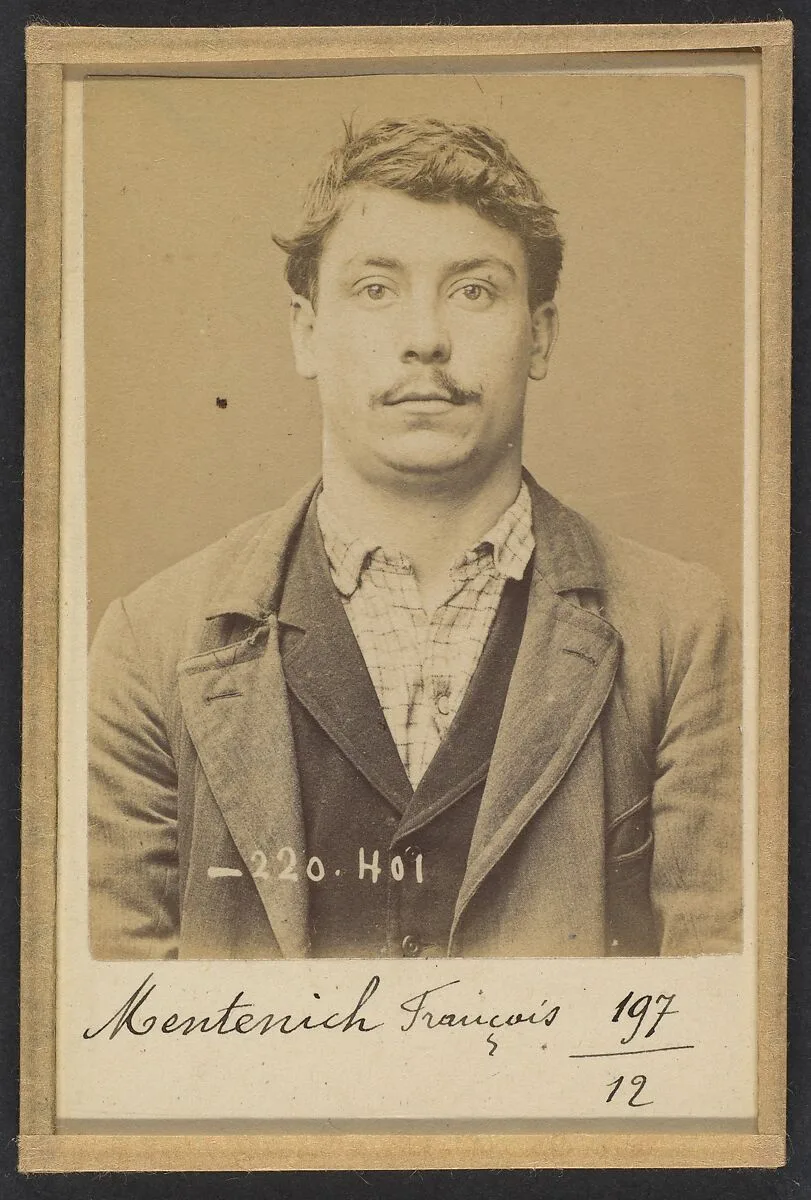 Mentenich. François, Joseph. 22 ans, né le 3/10/71 à Paris XIIe. Ébéniste. Anarchiste. 2/7/94. — Alphonse Bertillon