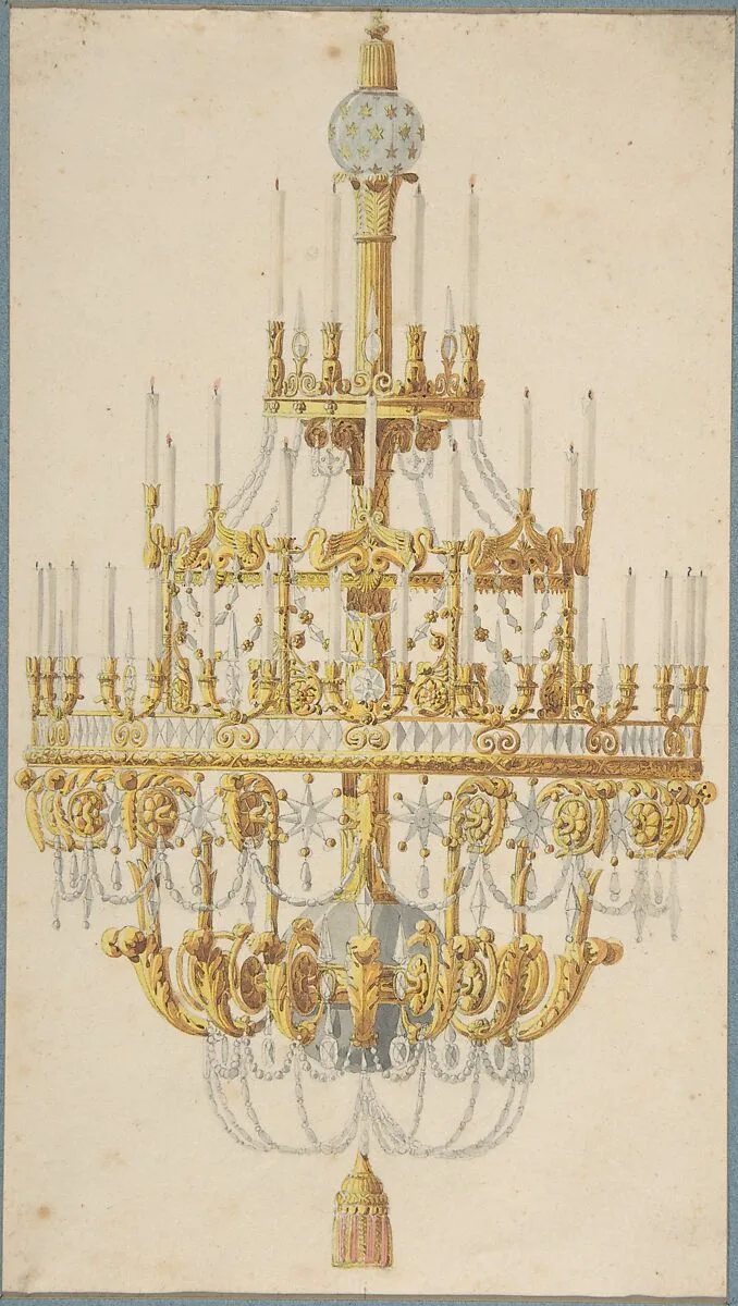 Design for Chandelier — Anonymous, French, 18th century|Charles Percier