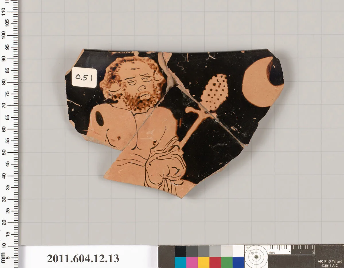 Terracotta rim fragment of a skyphos (deep drinking cup) — Unknown