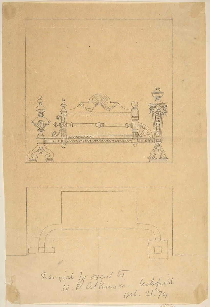 Design for Grate, with Plan — Anonymous, British, 19th century