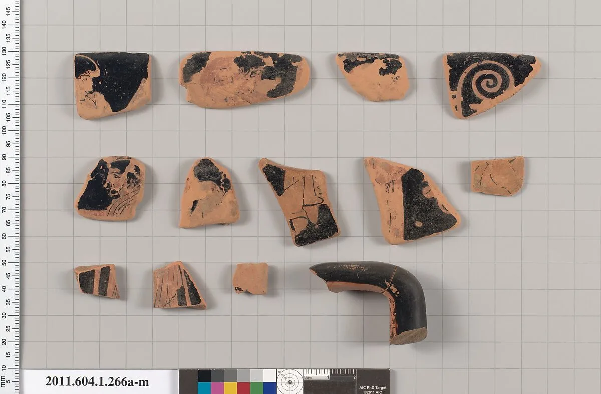 Terracotta fragments of a kylix (drinking cup) — Unknown