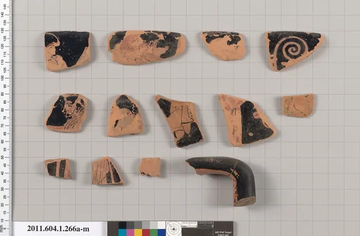 Terracotta fragments of a kylix (drinking cup)