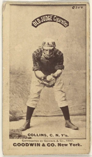 Bill Collins, Catcher, New York, from the Old Judge series (N172) for Old Judge Cigarettes