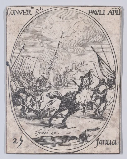 La Conversion de S. Paul (The Conversion of St. Paul), January 25th, from "Les Images De Tous Les Saincts et Saintes de L'Année" (Images of All of the Saints and Feast Days of the Year)