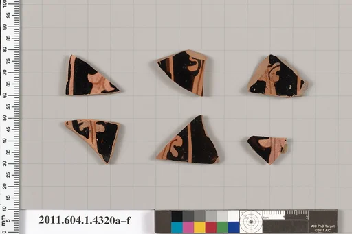 Terracotta fragments of kylikes (drinking cups)