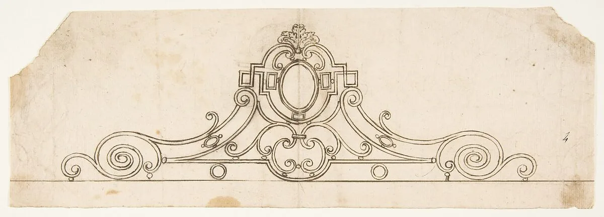 Motif for an Iron Balcony — Anonymous, French, 19th century