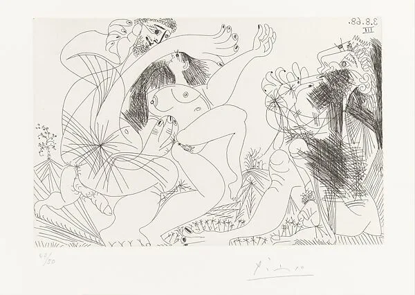 Oasis with Flutist and Dancers, from 347 Suite — Pablo Picasso|Aldo and Piero Crommelynck|Galerie Louise Leiris