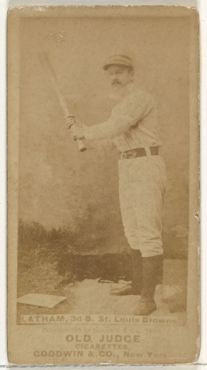 Arlie Latham, 3rd Base, St. Louis Browns, from the Old Judge series (N172) for Old Judge Cigarettes — Goodwin & Company