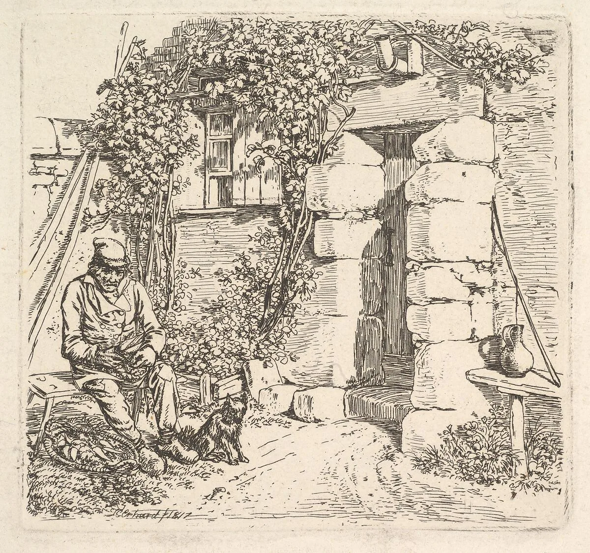 The Old Man and his Pomeranian Dog — Johann Christoph Erhard