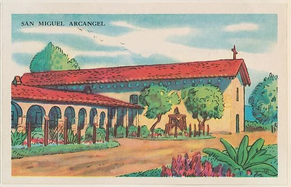 San Miguel Arcangel, bakery card from the Missions series (D39-6), issued by the Gordon Bread Company — Gordon Bread Company