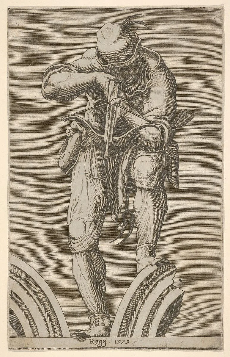 A Man Shooting a Crossbow — Cherubino Alberti (Zaccaria Mattia)|Lelio Orsi (called Lelio da Novellara)|Cornelis Cort