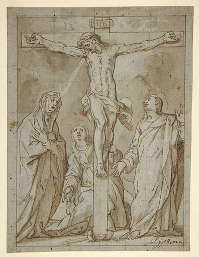 Christ Crucified, Attended by the Virgin, Saint Mary Magdalen, and Saint John the Evangelist
