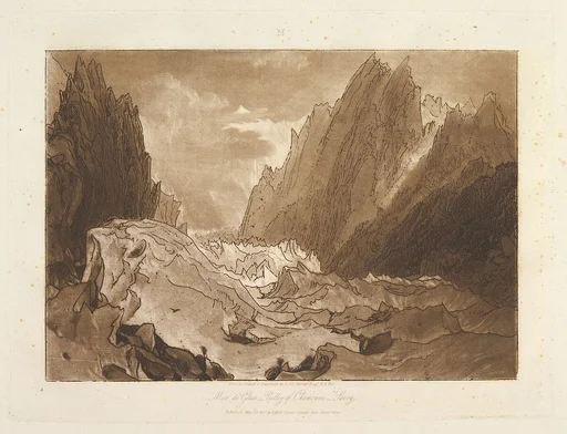 Mêr de Glace, Valley of Chamouni-Savoy (Liber Studiorum, part X, plate 50)