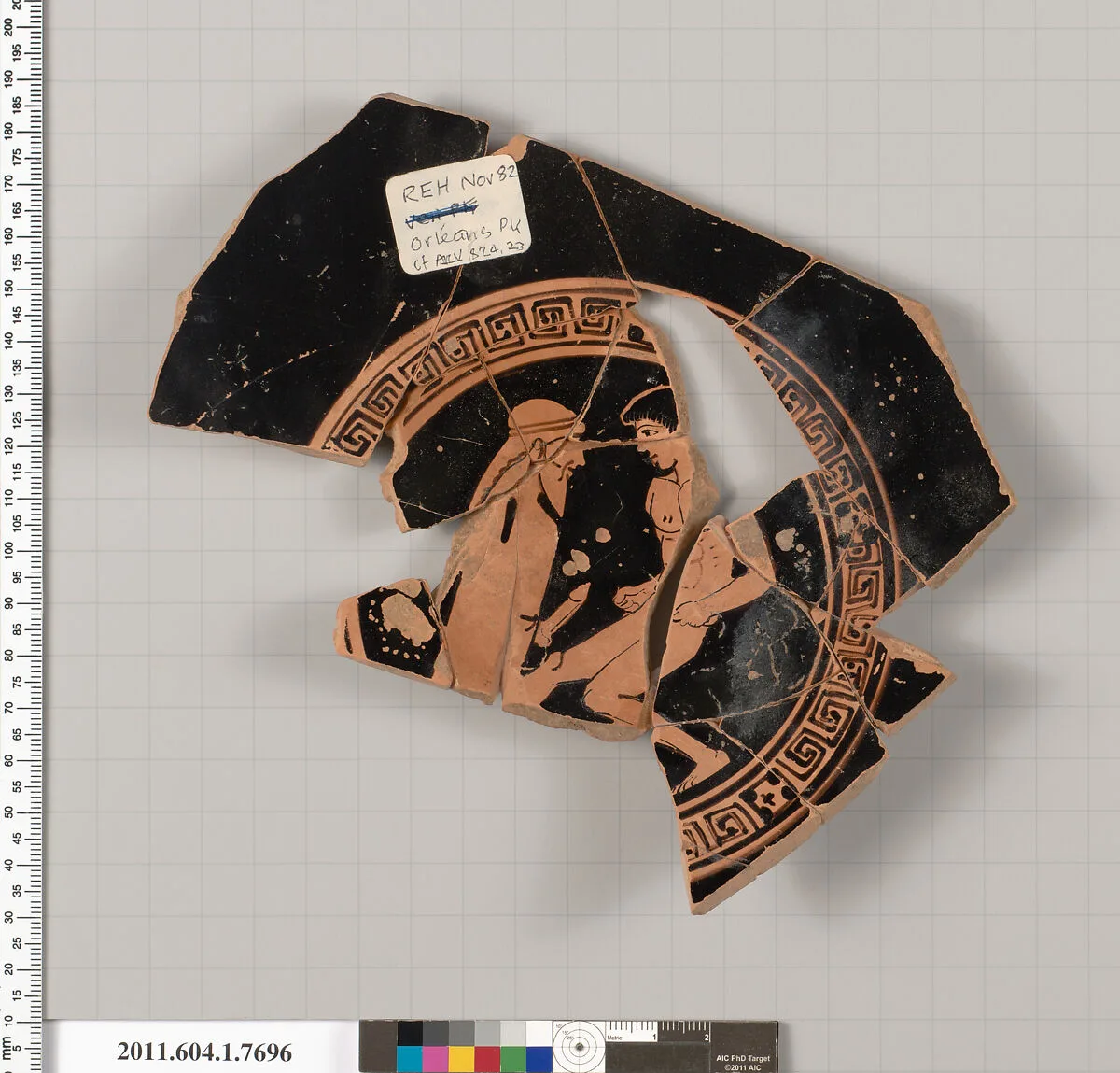 Terracotta fragment of a kylix (drinking cup) — Orleans Painter