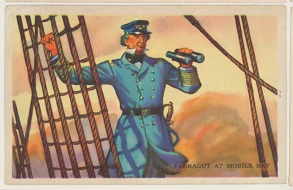 Farragut at Mobile Bay, bakery card from the Frontiers of Freedom series (D39-4), issued by the Gordon Bread Company — Gordon Bread Company