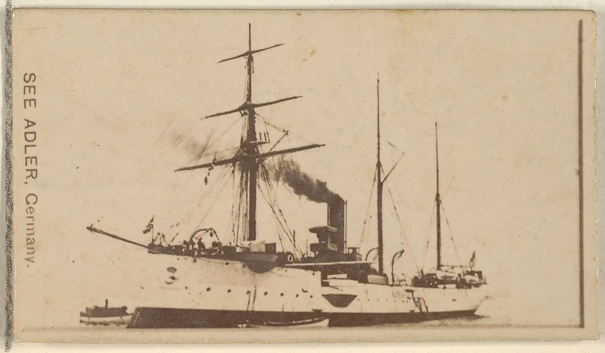 See Adler, Germany, from the Famous Ships series (N50) for Virginia Brights Cigarettes — Allen & Ginter