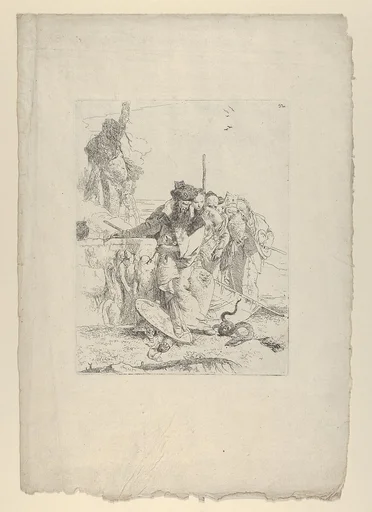 Six people watching a snake, from the Scherzi