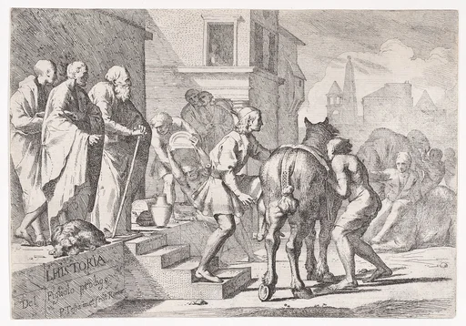 The Departure of the Prodigal Son, Shown About to Mount a Horse