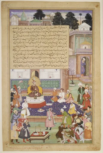 "Sultan Bayazid before Timur", Folio from an Akbarnama (History of Akbar)