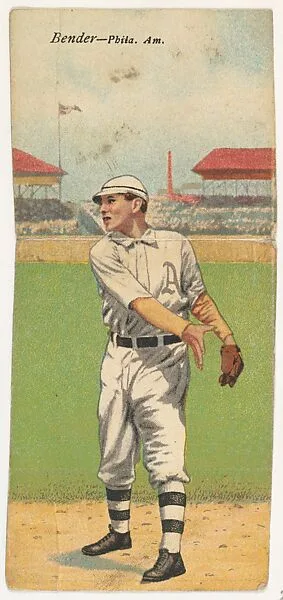 Bender, Philadelphia, American League, from the Mecca Double Folder series (T201) — Mecca Cigarettes