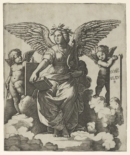 Poetry personified as a winged woman