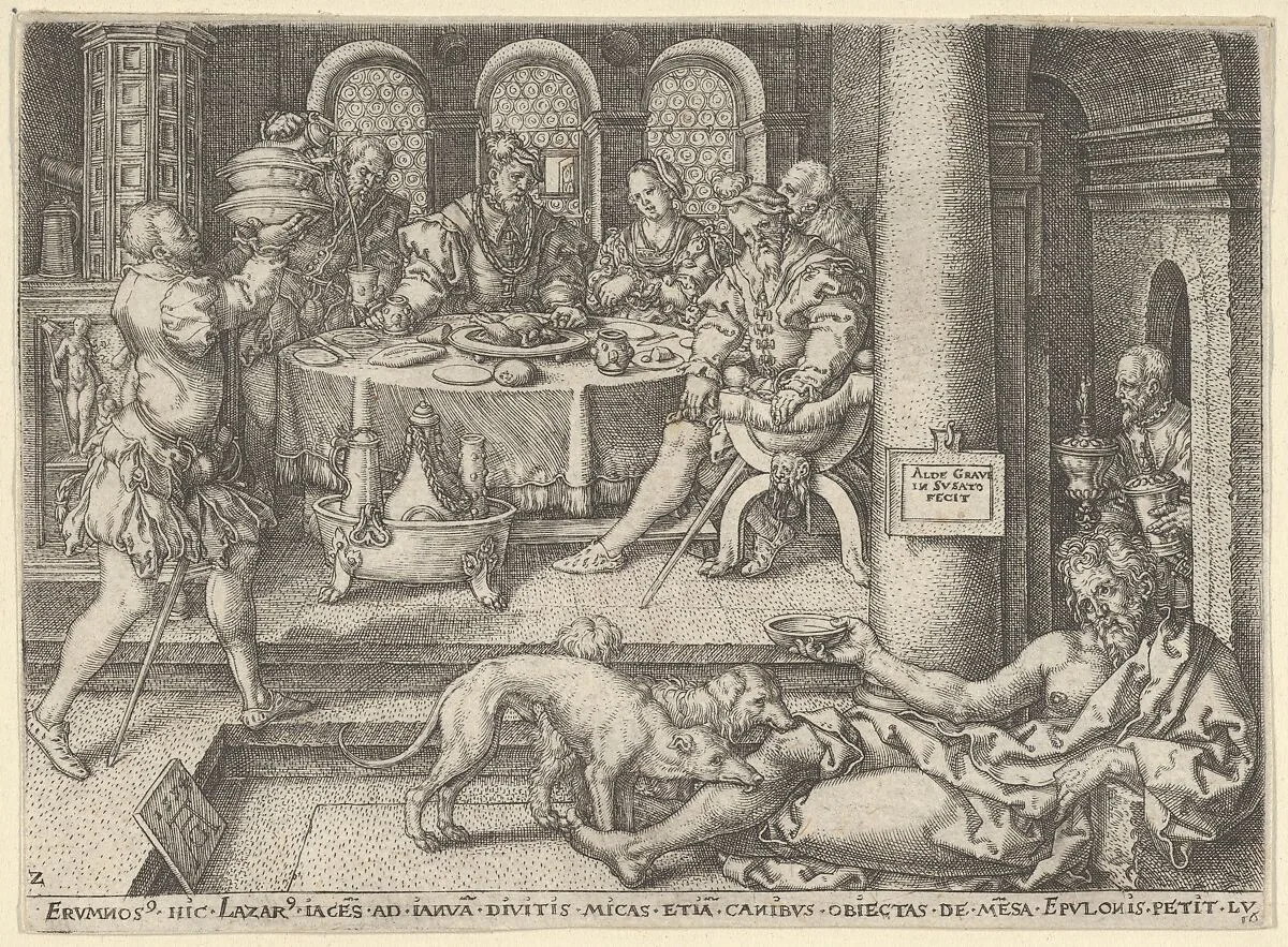 Lazarus at the Rich Man's Gate — Heinrich Aldegrever