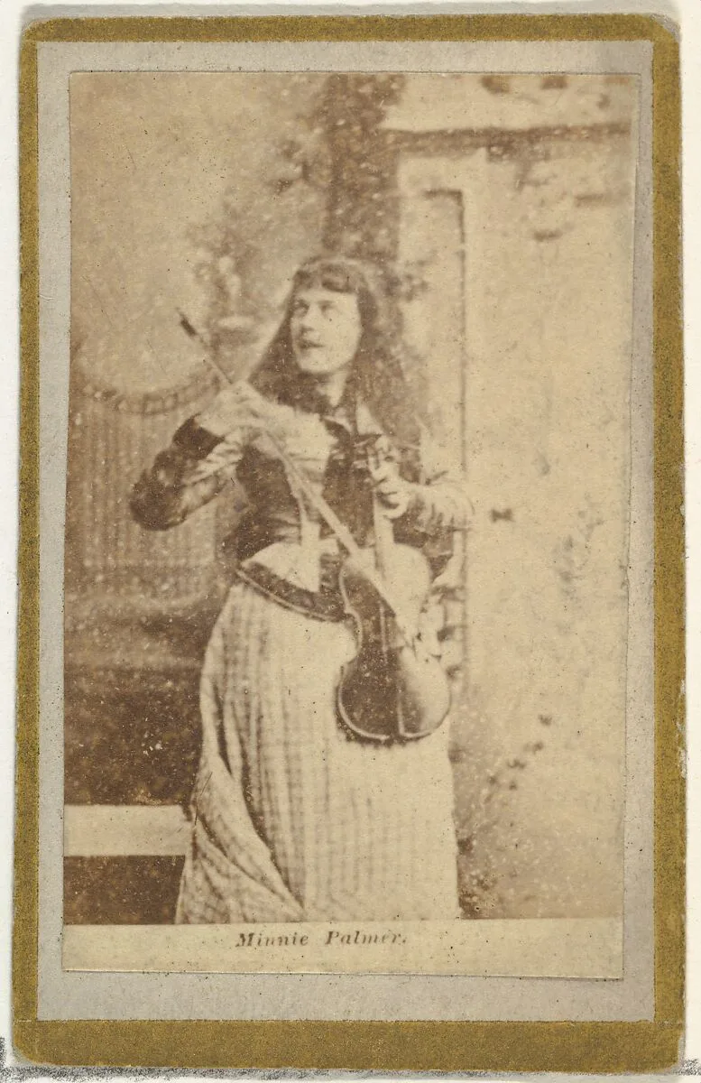 Minnie Palmer, from the Actresses and Celebrities series (N60, Type 2) promoting Little Beauties Cigarettes for Allen & Ginter brand tobacco products — Allen & Ginter
