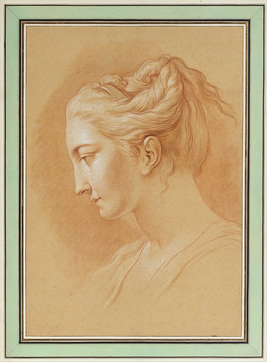 Head of a Young Woman in Profile to Left — Jacques Philippe Joseph de Saint Quentin