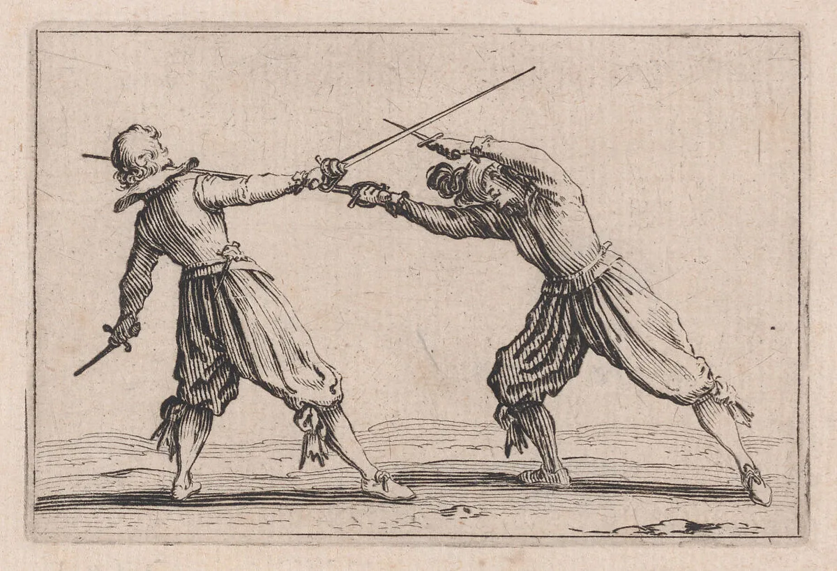 Le Duel a l'Épée et au Poignard (The Duel with the Sword and Dagger) , from Les Caprices Series B, The Nancy Set — Jacques Callot|Lorenzo de' Medici