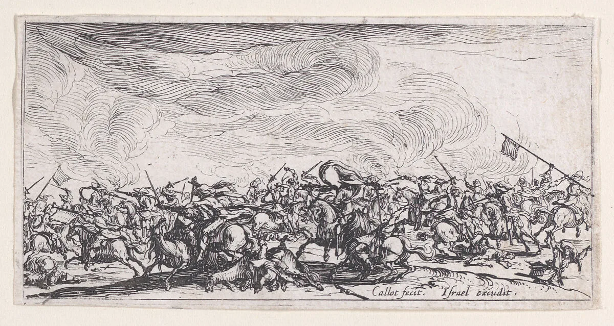 Le Combat a l'Épée (The Combat with Swords), from Les Combats de Cavalerie (The Cavalry Combats) — Jacques Callot|Israël Henriet