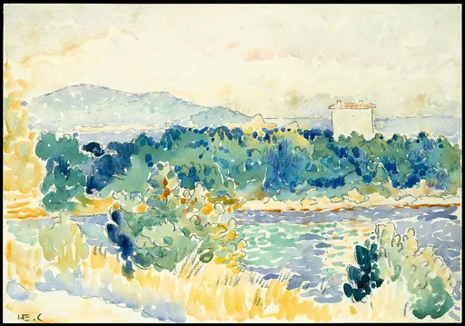 Mediterranean Landscape with a White House