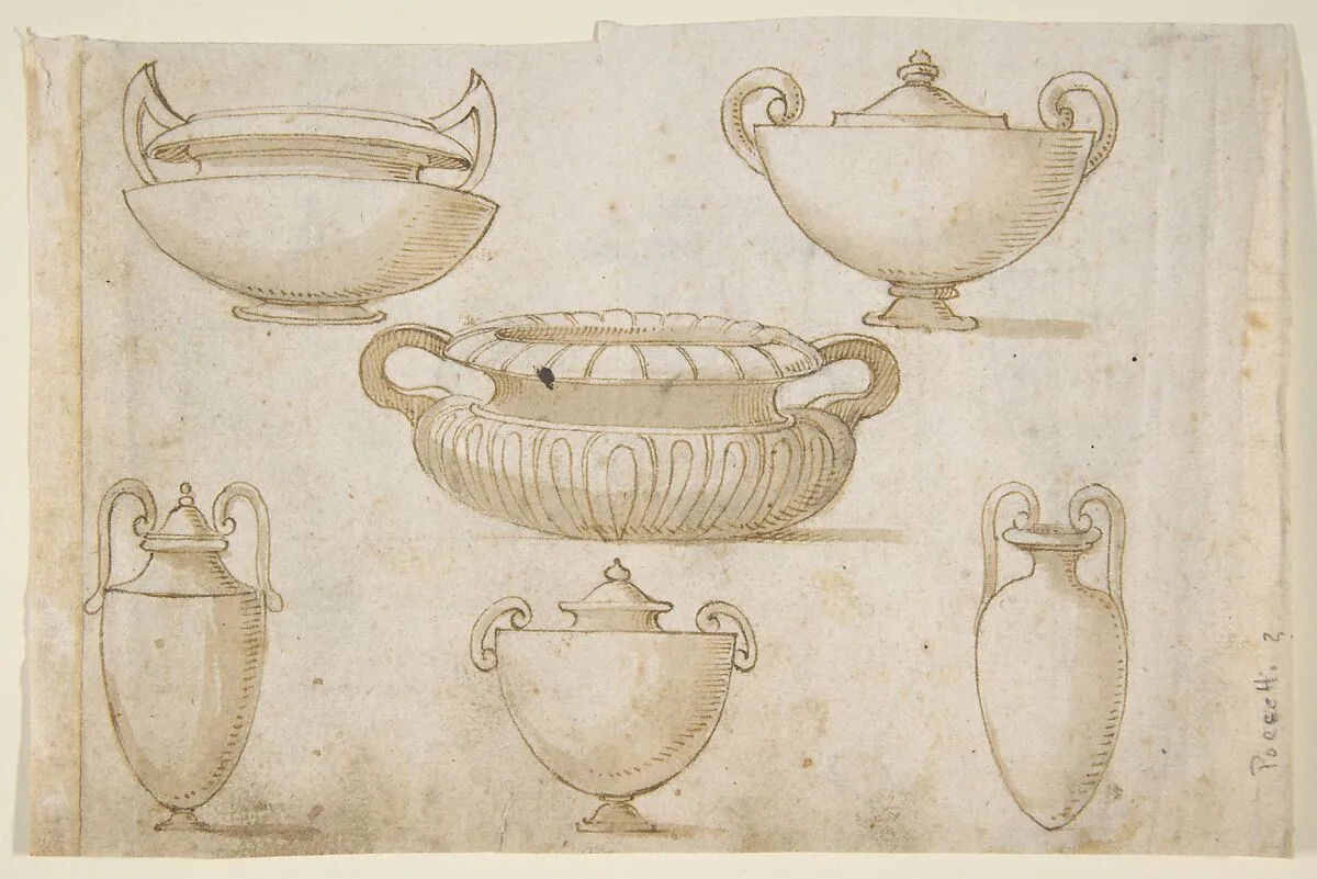 Ornamental Designs After Antique Vases — Bernardino Poccetti