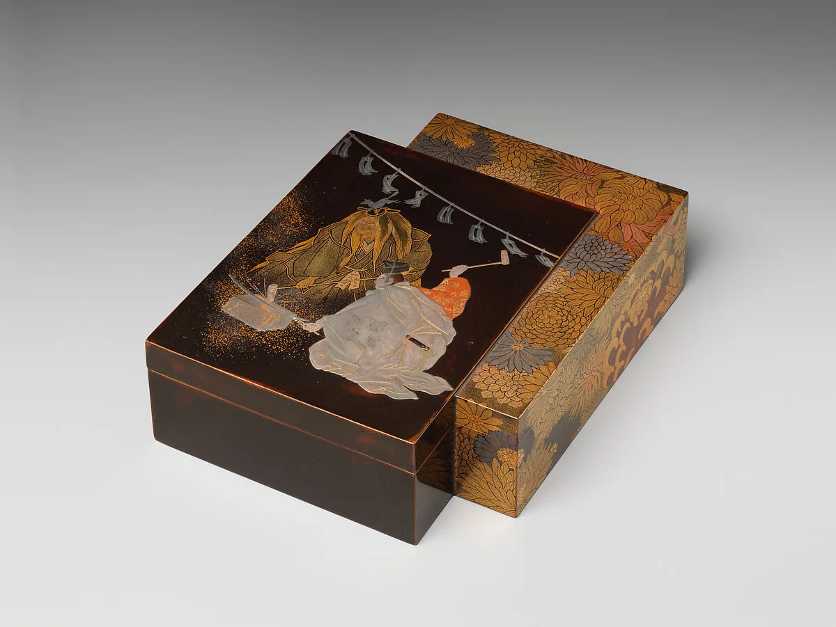 明治時代 古満派 小鍛冶蒔絵香箱|Incense Box with Scene from Noh Play Kokaji — Koma School