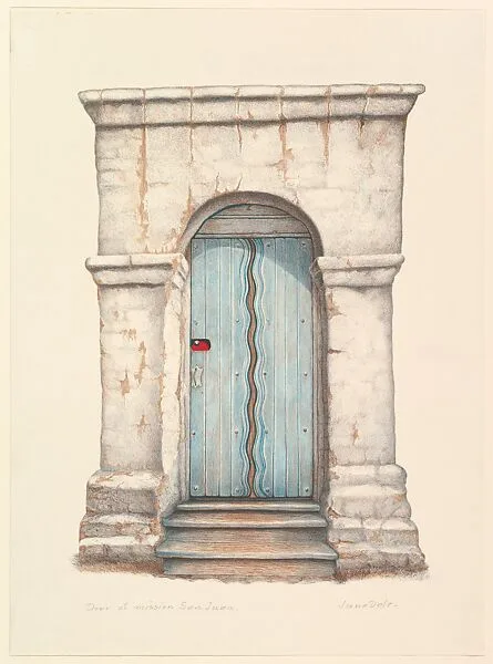Door of mission San Juan — June Dale|WPA