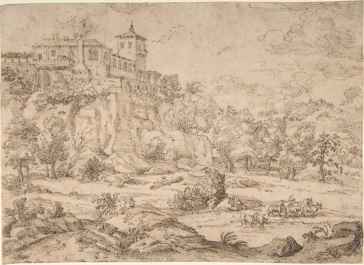 Landscape with Hilltop Villa — Guillerot