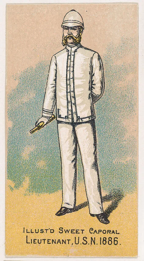 Lieutenant, United States Navy, 1886, from the Military Series (N224) issued by Kinney Tobacco Company to promote Sweet Caporal Cigarettes — Kinney Brothers Tobacco Company