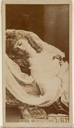 Miss Woodford, from the Actors and Actresses series (N45, Type 8) for Virginia Brights Cigarettes