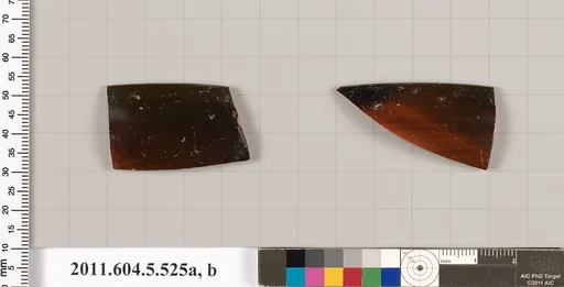 Terracotta rim fragments of a kylix (drinking cup)