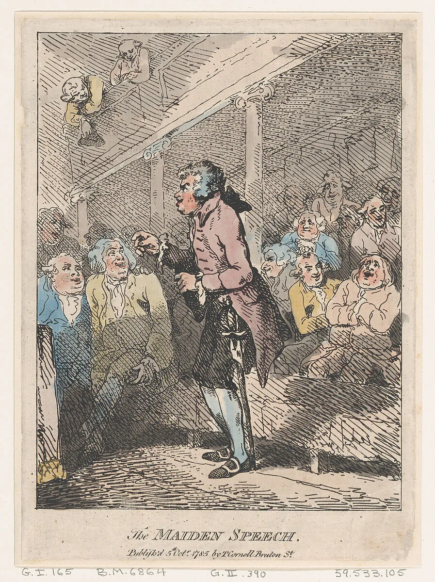 The Maiden Speech — Thomas Rowlandson|Thomas Cornell