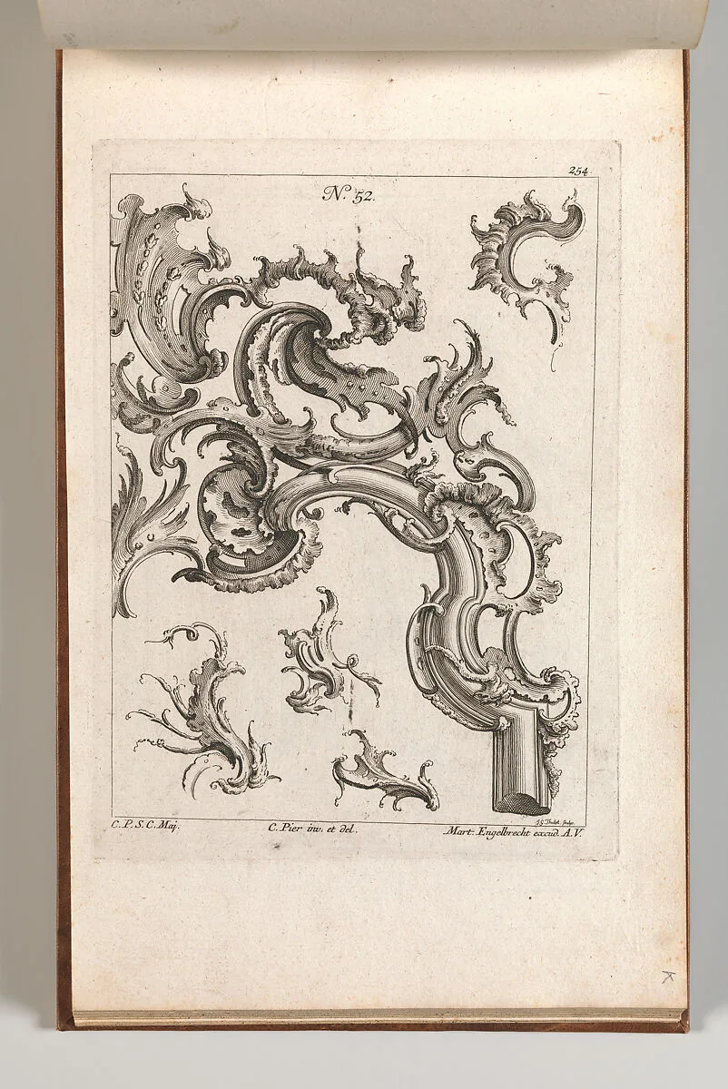 Various Designs for Rocaille Ornaments, Plate 1 from an Untitled Series of Rocaille Ornaments for Frames — Jacob Gottlieb Thelot|Carl Pier|Martin Engelbrecht