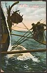 Sperm Whaling "Hoisting and Cutting as the Whale Rolls Over and Over"  New Bedford, Mass.