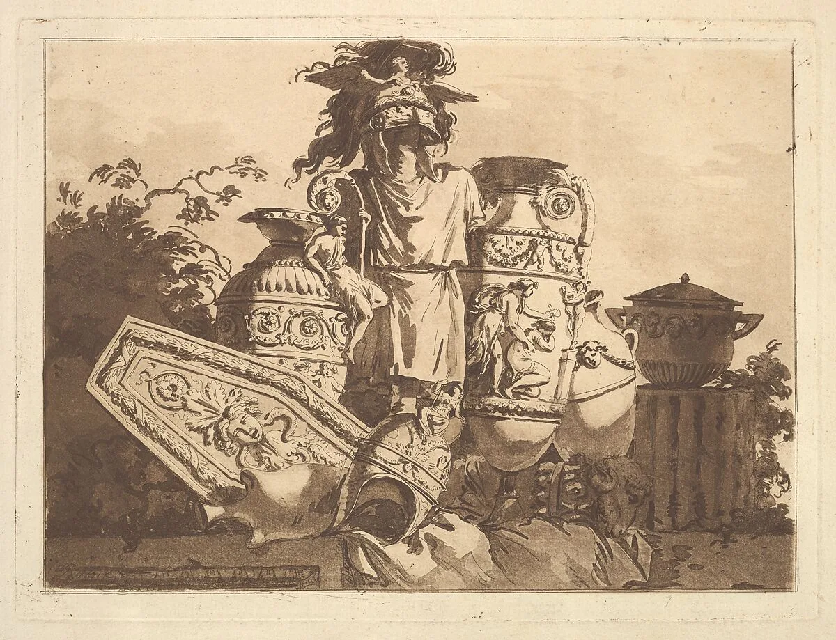 Composition with antiquities, from Recueil de Compositions par Lagrenée Le Jeune (Collection of Compositions by Lagrenée the Younger) — Jean Jacques Lagrenée