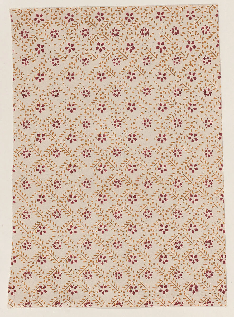 Sheet with dot grid pattern with flowers — Anonymous