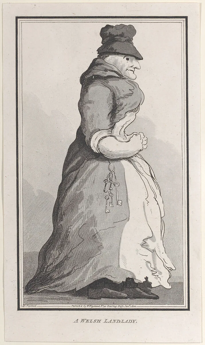 A Welsh Landlady, from "Remarks on a Tour to North and South Wales, in the year 1797" — Henry Wigstead|Thomas Rowlandson|John Hill|W. Wigstead
