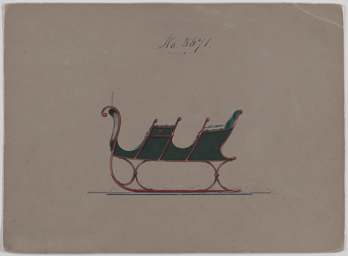 Design for 4 Seat Sleigh, no. 3671 — Brewster & Co.
