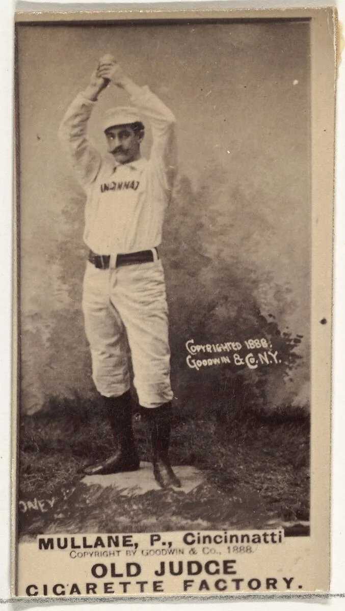 Anthony John "Tony" Mullane, Pitcher, Cincinnati, from the Old Judge series (N172) for Old Judge Cigarettes — Goodwin & Company