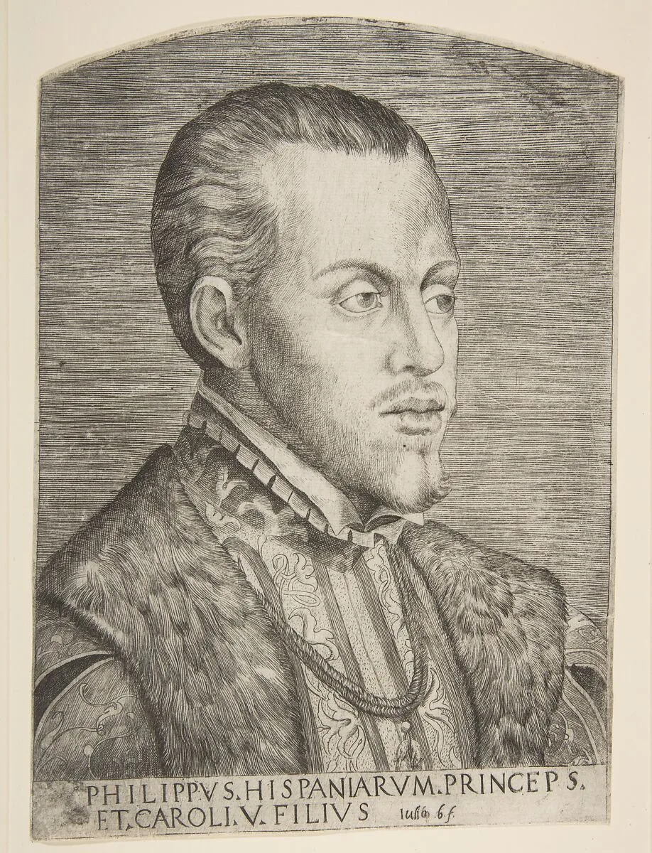 Portrait of Philip II facing right — Giulio Bonasone