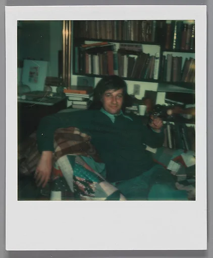 [Keith Godard in Walker Evans's Library, Old Lyme, Connecticut]