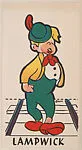 Lampwick, bakery insert card from the Pinocchio Circus Performers series (D64) — Walt Disney Productions