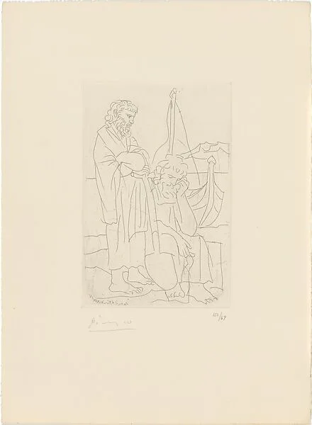 Two Old Men and a Sailboat , from Lysistrata by Aristophanes — Pablo Picasso|Roger Lacourière|The Limited Editions Club